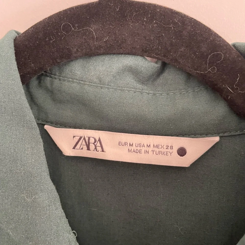 Zara Hunter Green Midi Pleated Dress - Picture 8 of 15